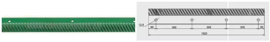 1020mm, 4 holes Different brand Agricultural Machine Combine Harvester Beater Bar Thresher Bar Rasp Bar