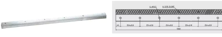 1020mm, 4 holes Different brand Agricultural Machine Combine Harvester Beater Bar Thresher Bar Rasp Bar