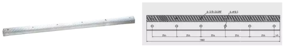 1020mm, 4 holes Different brand Agricultural Machine Combine Harvester Beater Bar Thresher Bar Rasp Bar