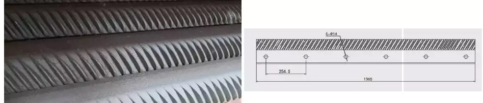 1020mm, 4 holes Different brand Agricultural Machine Combine Harvester Beater Bar Thresher Bar Rasp Bar