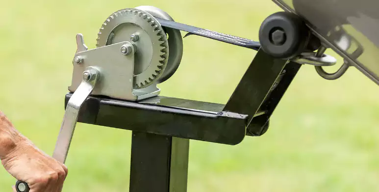 1BJY-HW-04S 1200LB Hand Winch Crank Gear Winch & Cable Heavy Duty Hook, with Steel Cable for ATV UTV Trailer Truck Boat, Metal