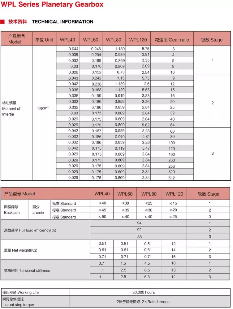 WPL Series High Precision Planetary Gearbox