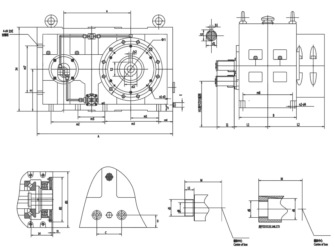 ZLYJ630 Helical Gearbox Reducer for Plastic Extruder
