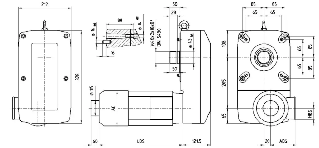 GH3201 Crane Gearbox Reducer for wire rope lifting drive with Variable frequency motor