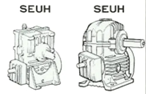 Worm Gear Reducer-Replacement of Mitsubishi Heavy Worm Gear Unit SEUH Series Base Mounting Double Stage Reducer with Helical Gear SEUH125L(R)-63