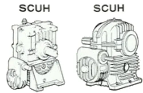 Worm Gear Reducer-Replacement of Mitsubishi Heavy Worm Gear Unit SCUH Series Base Mounting Double Stage Reducer SCUH100L(R)-310