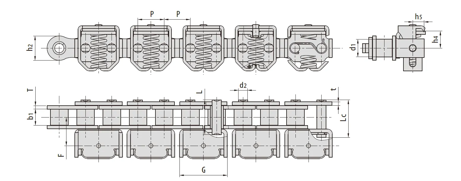 08B-GC Grip Chains 08B-GC Film Gripper Chains 08B-GC Film Clamping Chains