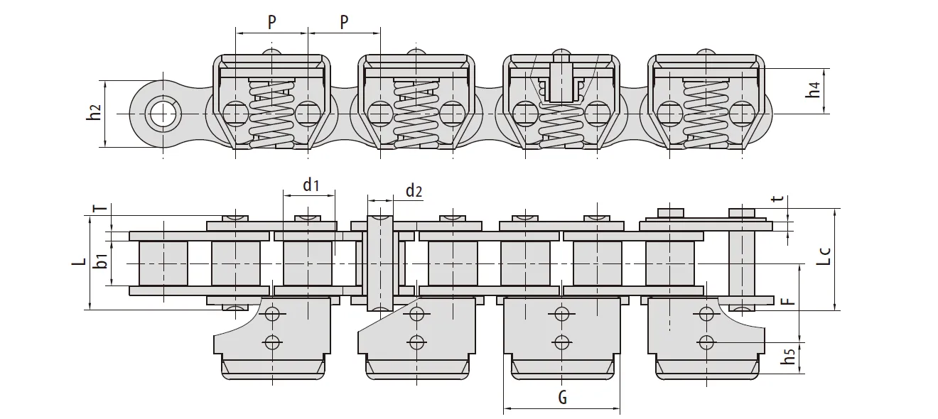 08BSSF32 Grip Chains 08BSSF32 Film Gripper Chains 08BSSF32 Film Clamping Chains