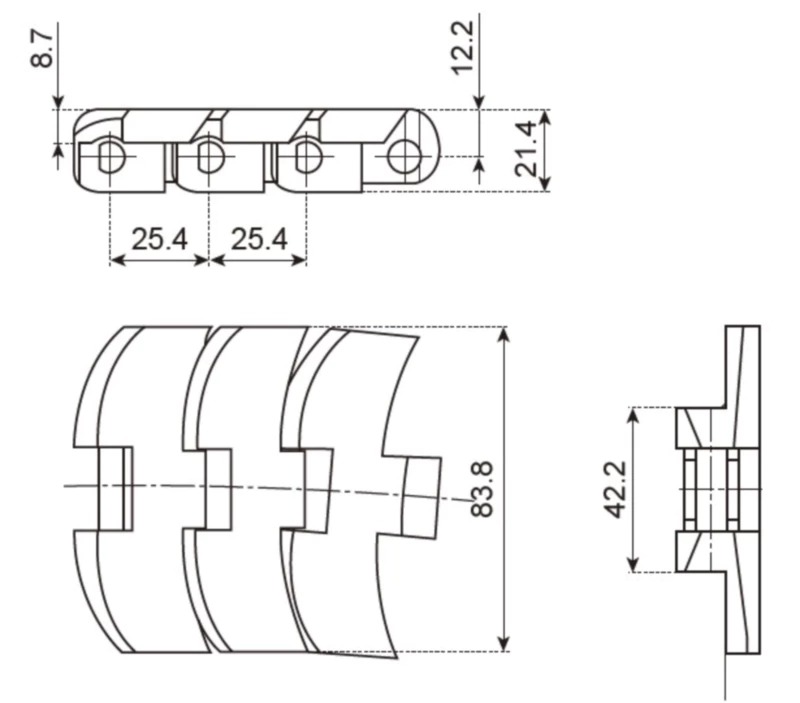 Plastic Special Chains Flat Top Magnetflex Chain Replacement Of System Plast 1060