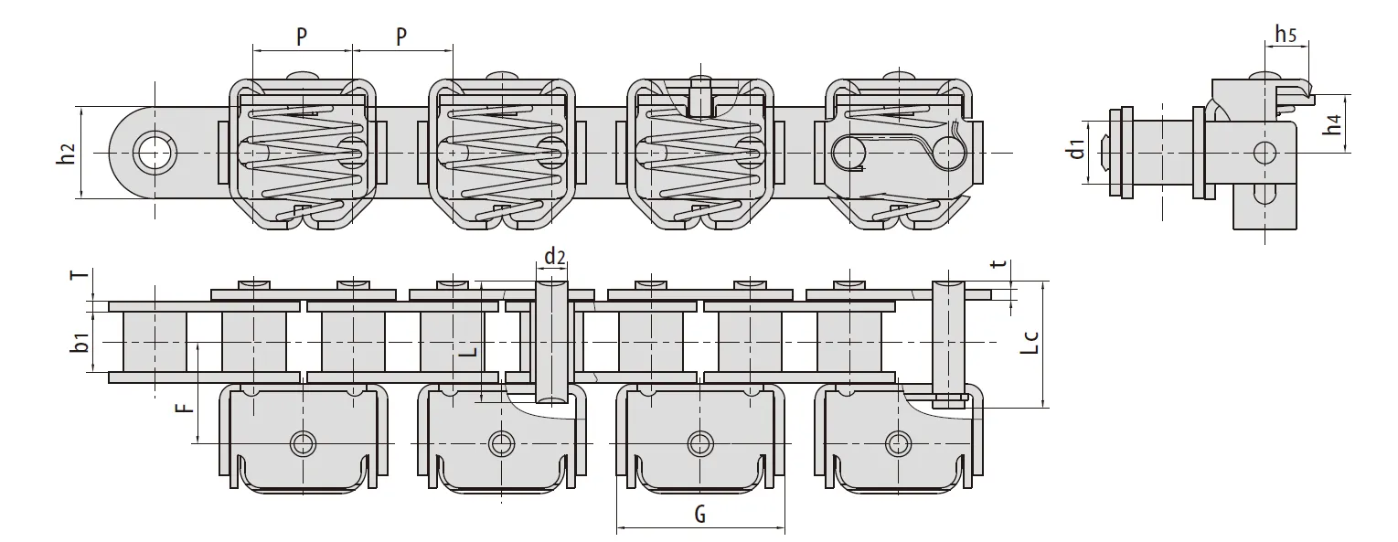 10B-GC Grip Chains 10B-GC Film Gripper Chains 10B-GC Film Clamping Chains