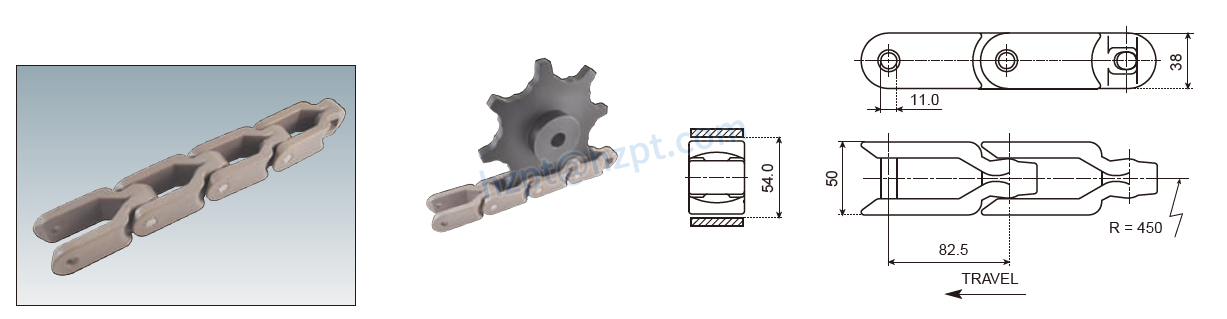 Plastic Chain CC600 Case Conveyor Chains 600TAB 600-C 600TAB-C