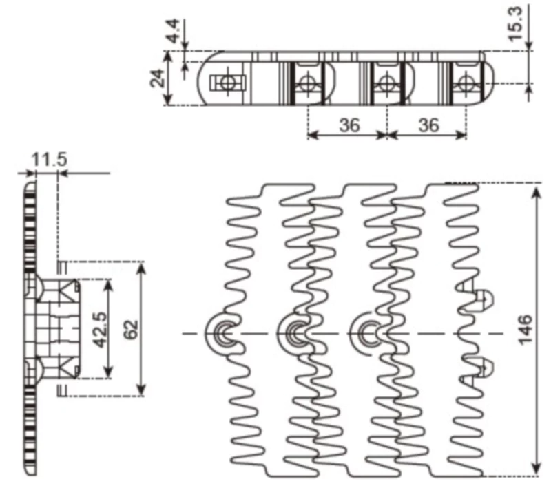 Plastic Snap-on Flexible Chains 146A Plain Chains Replacement Of System Plast