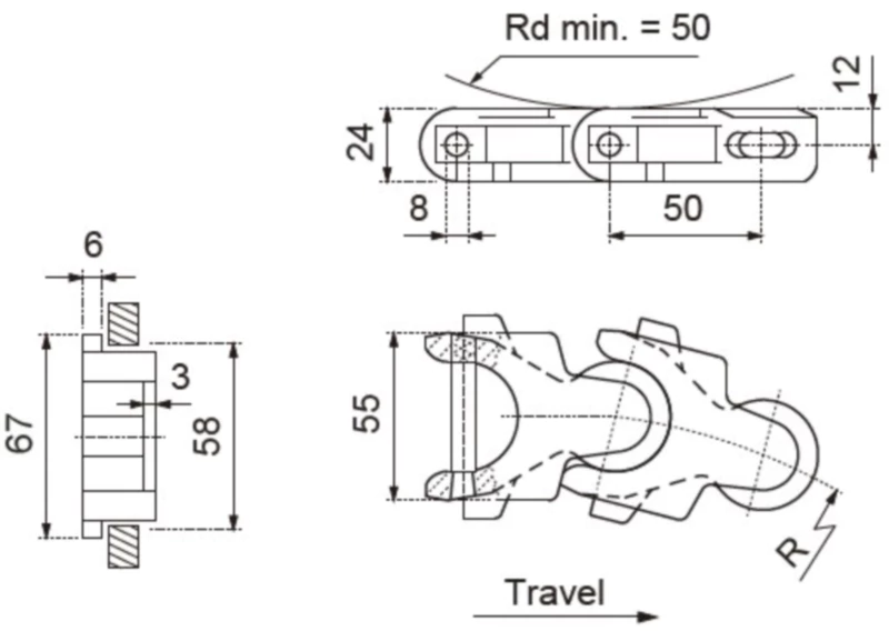 Plastic Multiflex Chain Replacement Of System Plast 1700TAB