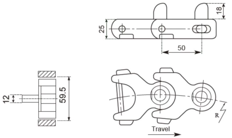 Plastic Multiflex Chain Replacement Of System Plast 1702TAB-M