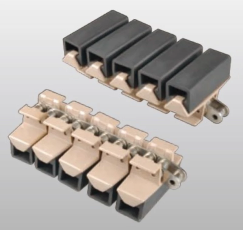 Plastic Conveyor Chains With Snap On Gripper Replacement Of System Plast 1873GD - K375