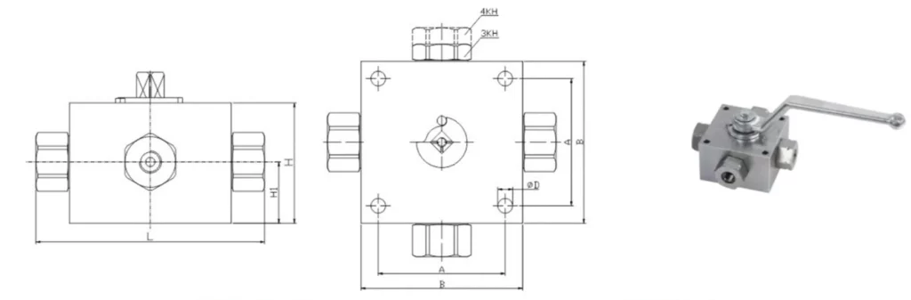 3KH Series 3-way Hydraulic Ball Valves