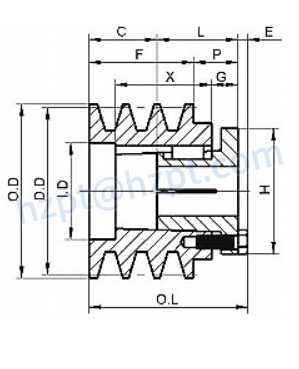 3TC Series Cast Iron Sheaves with Split Taper Bushings for Use with All “C” Section Belts