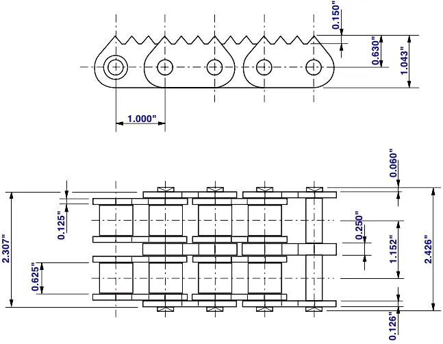 Sharp Top Roller Chain for Forestry and Timber Transportation