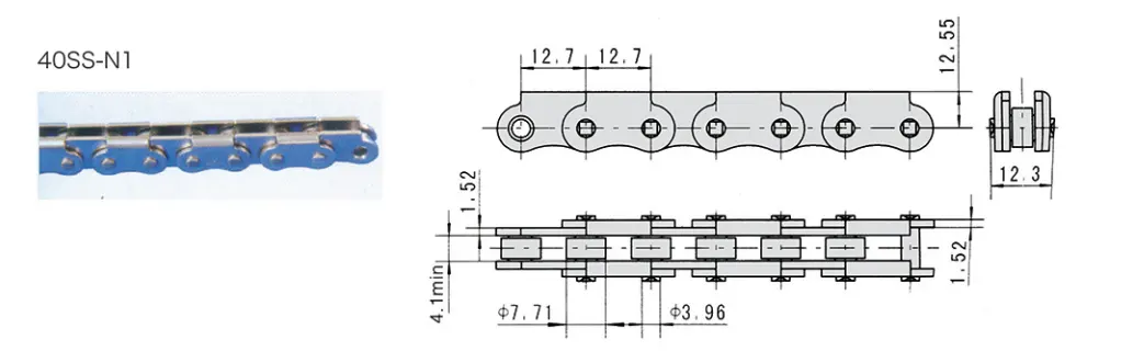 40SS-N1 Stainless Steel Anti-bent Chain