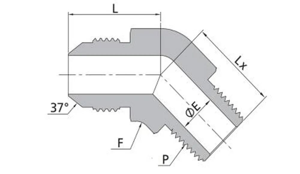 45° Male Elbows-NPT Flared Tube Fittings