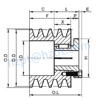 4TC Series Cast Iron Sheaves with Split Taper Bushings for Use with All “C” Section Belts