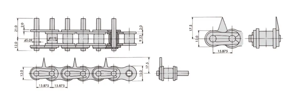 RS50-RESS Stainless Steel Sharp Top Chain (Sticker Chain)