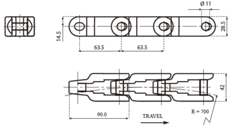 Plastic Case Conveyor Chains Replacement Of System Plast 600