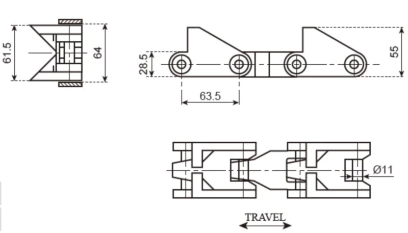 Plastic Case Conveyor Chains Replacement Of System Plast 600CV
