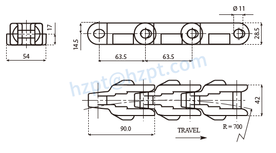 Plastic Chain CC600 Case Conveyor Chains 600TAB 600-C 600TAB-C