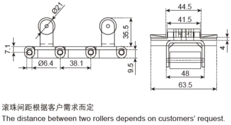 Plastic Flat Top Chain Lifting Chain With Rollers Replacement Of System Plast 820