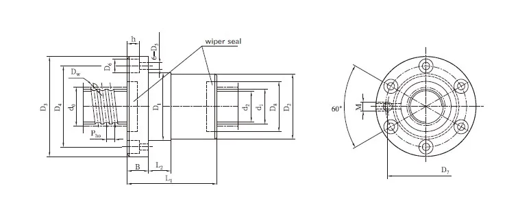 Ball Screw With FF/FFZ Type Inner Cycle Single Nut