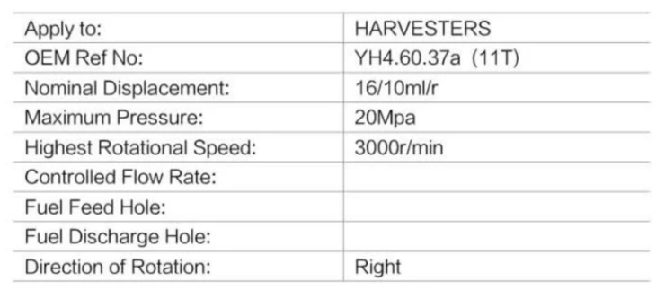 harvester hydraulic gear pumps replacement YH4.60.37a(11T)