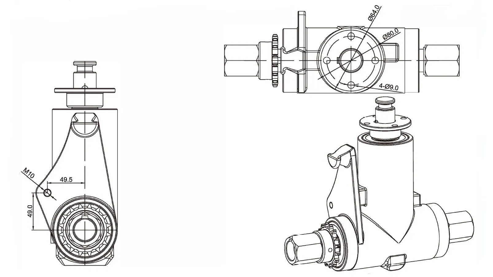 Double Disc Fertilizer Spreader Gearbox RDF-SF11 for Fertilizer Spreader