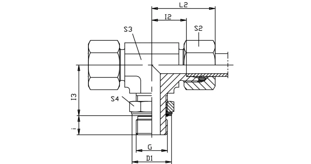 Adjustable Lock Nut Branch Tee-TEE-M Hydraulic Fittings