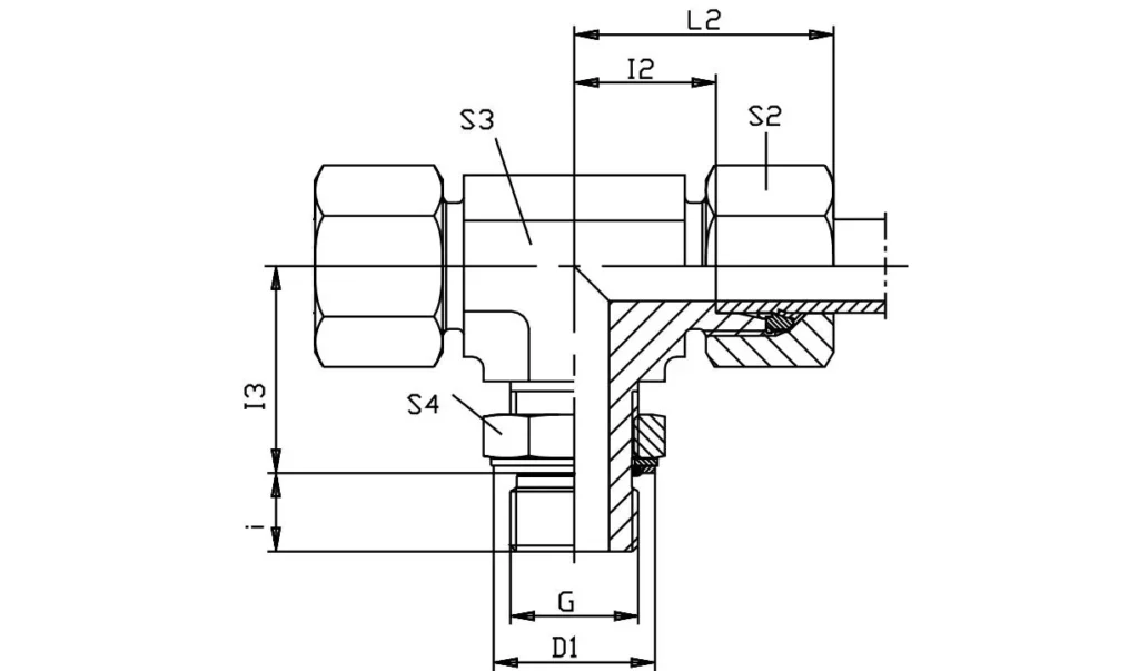 Adjustable Lock Nut Branch Tee-TEE-UNF Hydraulic Fittings