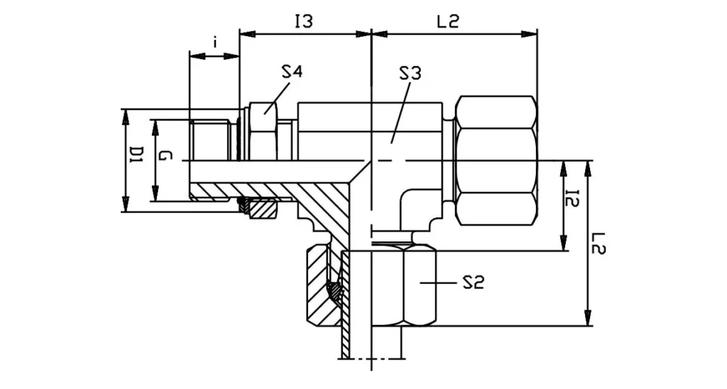 Adjustable Lock Nut Run Tee-LEE-M Hydraulic Fittings