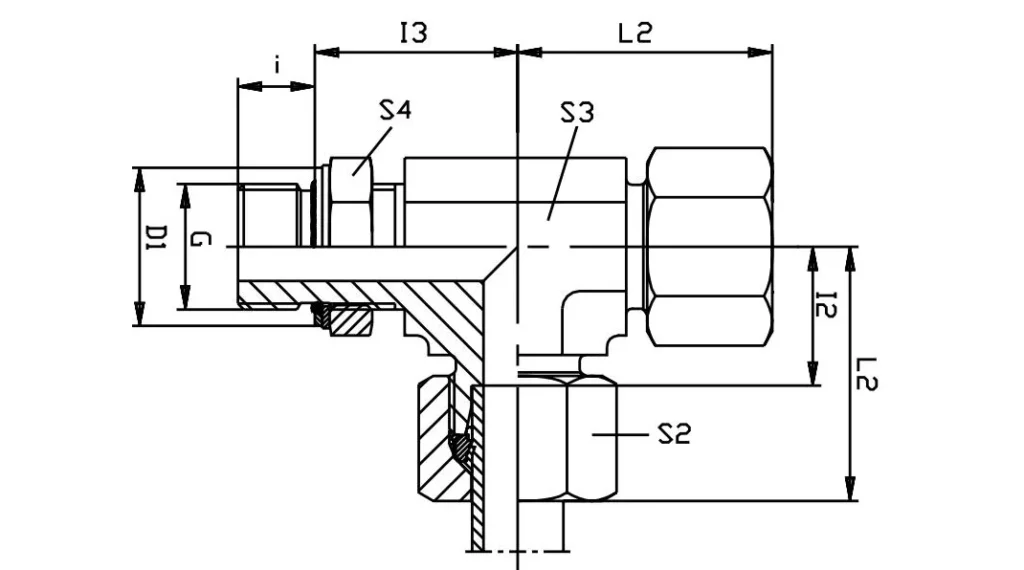 Adjustable Lock Nut Run Tee-LEE-UNF Hydraulic Fittings