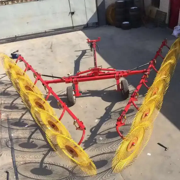 Farm Tractor Hitch Finger Wheel Hay Rake for Grass Straw Collection