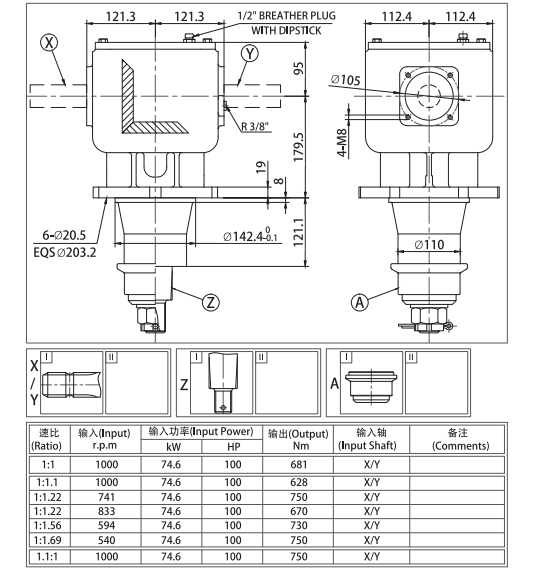 Rotary Cutter Gearbox EP06a 1:1