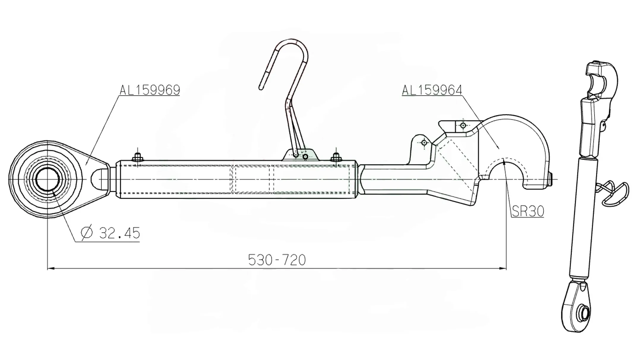 AL159867 Toplink Assy Fits for John Deere