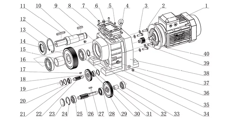 EPR Series Foot Mounted Helical Gearbox