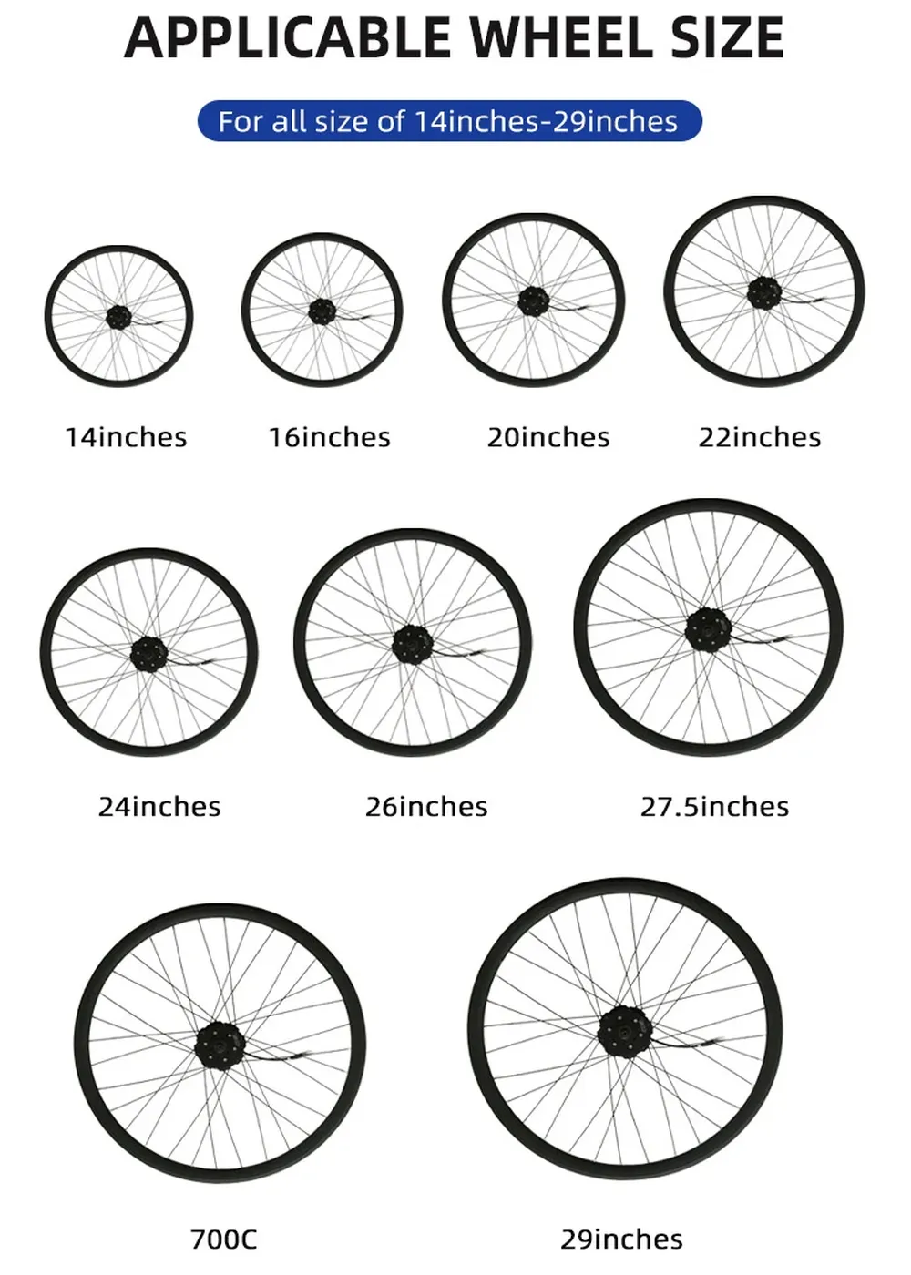 Raydafon New P130 Rear Hub Motor Built-in Battery Wireless All-In-One Motor for Electric Bicycle