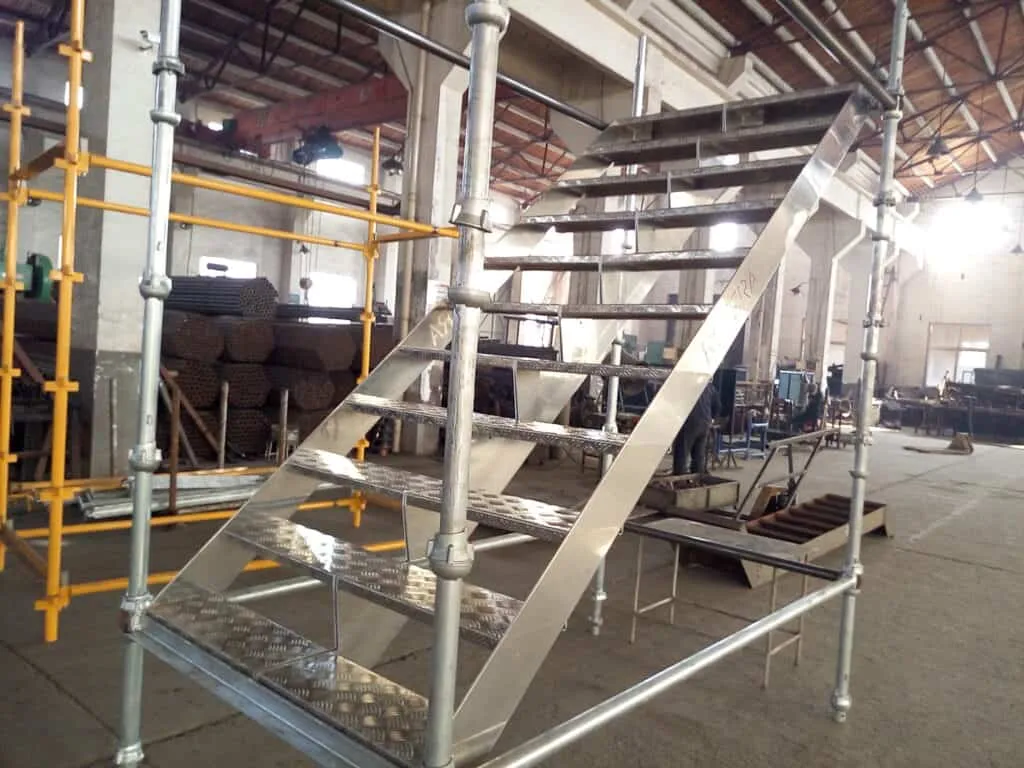 Aluminum Stretcher Stairs With Hooks For Modular Scaffolding System