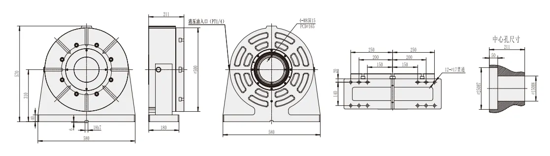 AR-500 Hot Sales 4 Axis Rotary Table Tailstock and Rotary Table 4th Axis for CNC Milling Machine