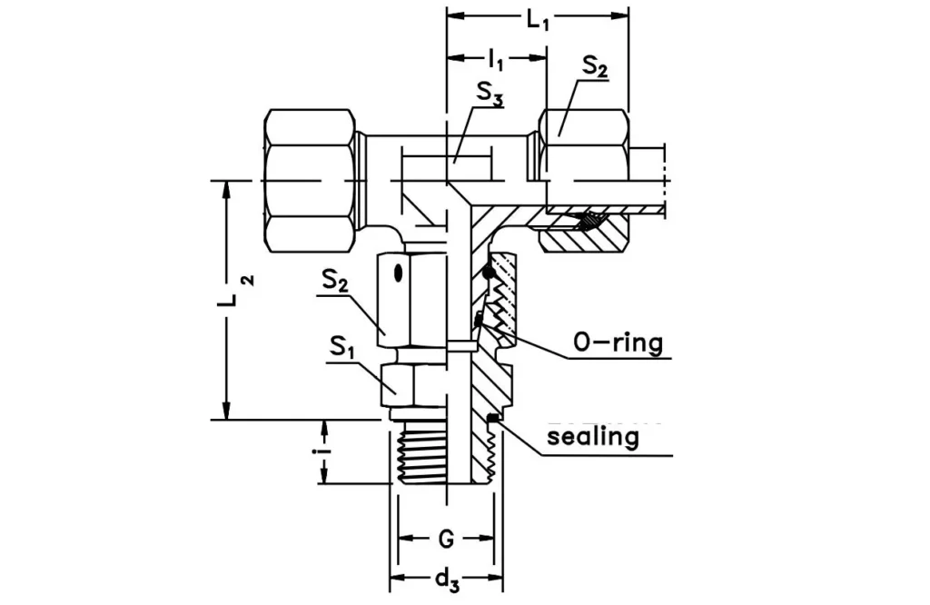 Assembled Adjustable Swivel Brunch Tee-ET-M-ED Hydraulic Fittings