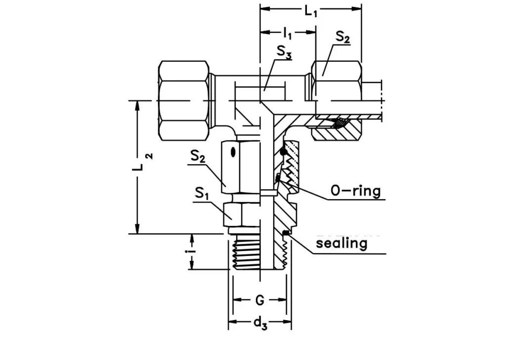 Assembled Adjustable Swivel Brunch Tee-ET-R-ED Hydraulic Fittings