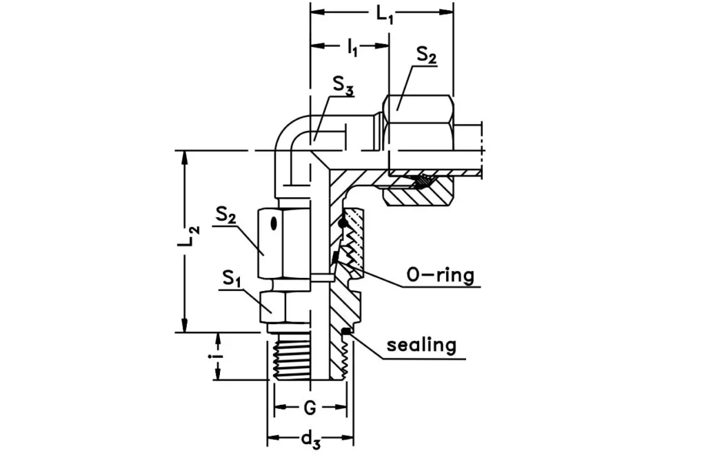 Assembled Adjustable Swivel Elbow-EW-M-ED Hydraulic Fittings