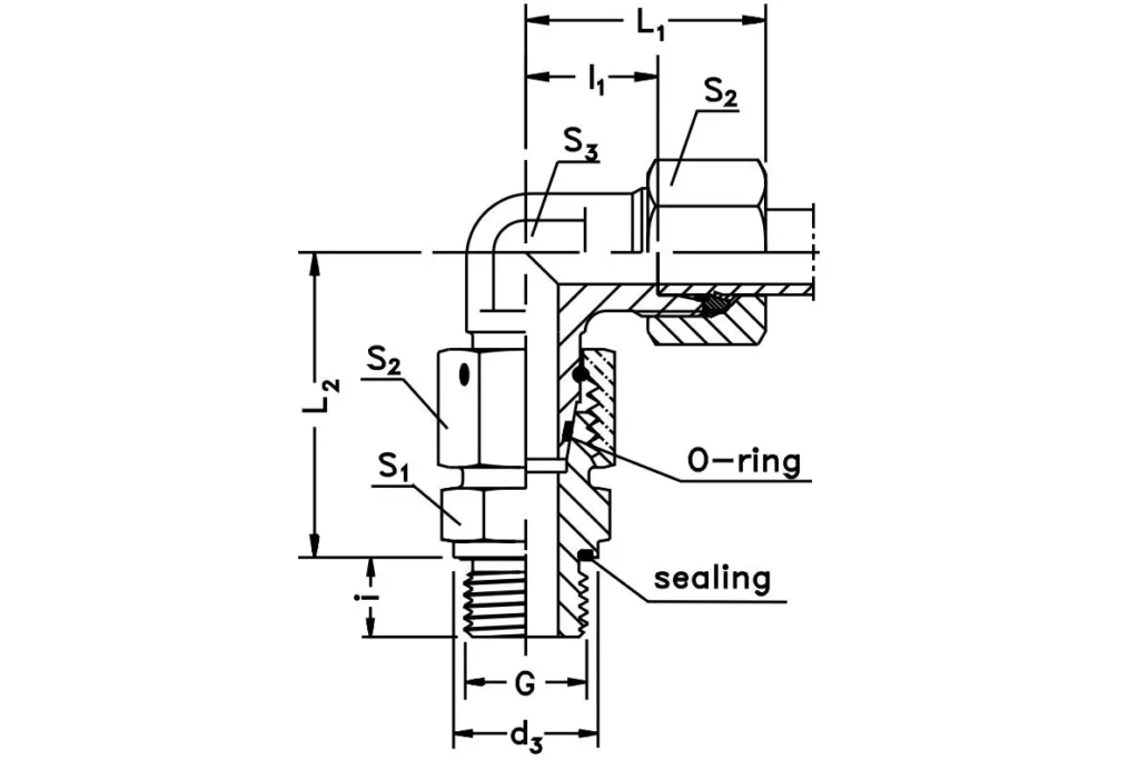 Assembled Adjustable Swivel Elbow-EW-R-ED Hydraulic Fittings
