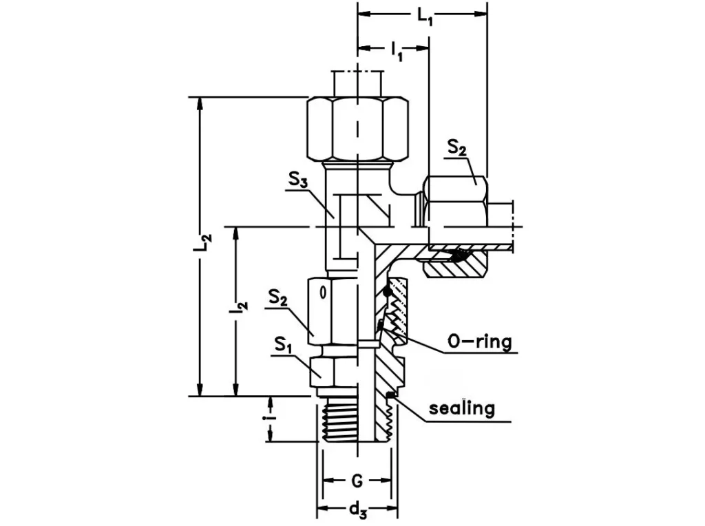 Assembled Adjustable Swivel Run Tee-EL-R-ED Hydraulic Fittings