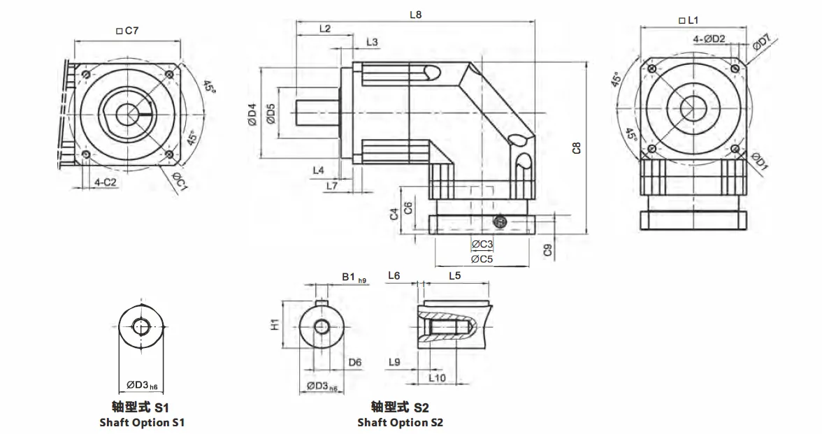 BABR Series High Precision Right Angle Planetary Gearbox (Planetary Gear Reducer)